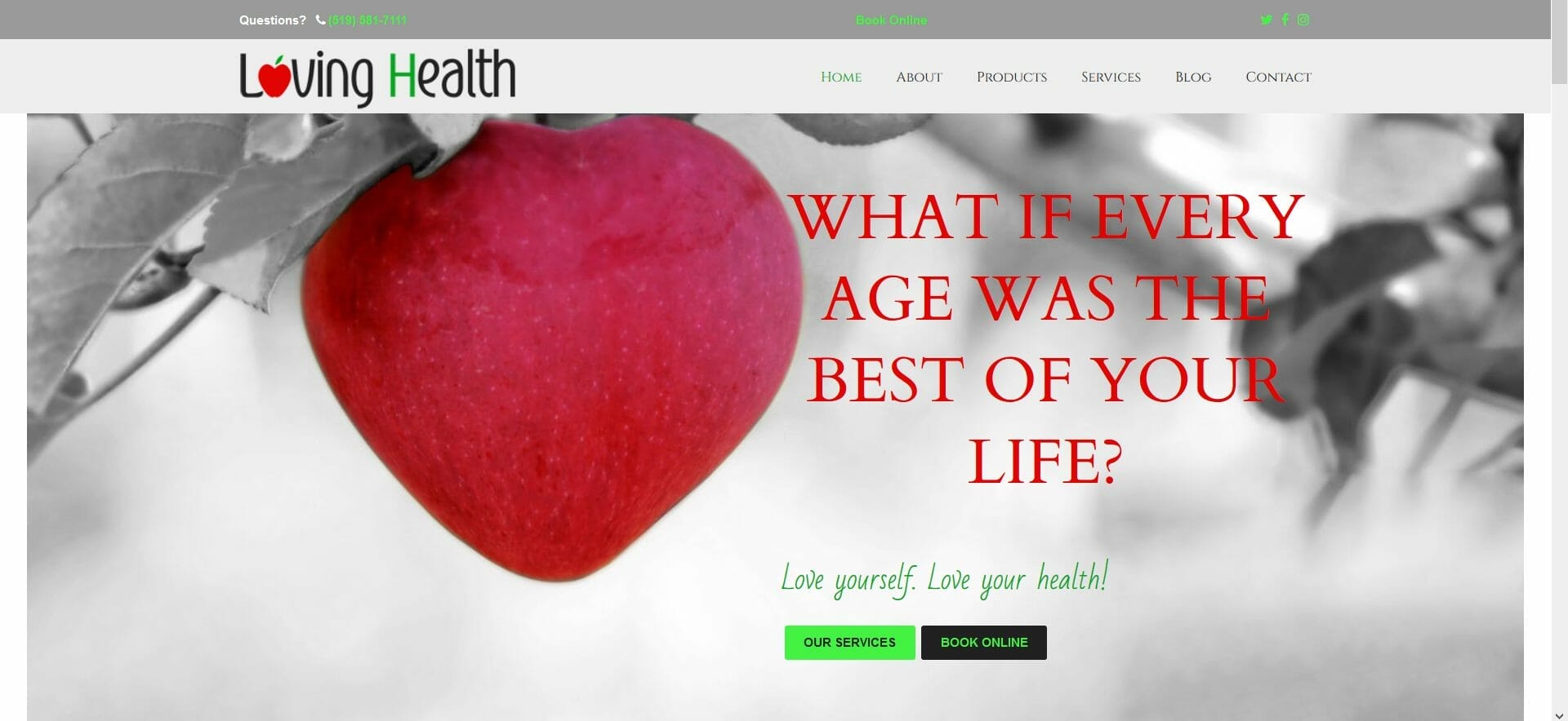 red apple on black and white background of loving health