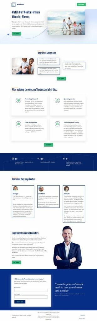 wealth formula landing page