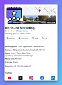 Google Business Profile for IceHound Marketing