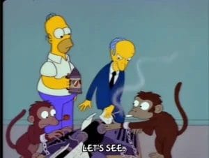 Monkeys blogging on The Simpsons